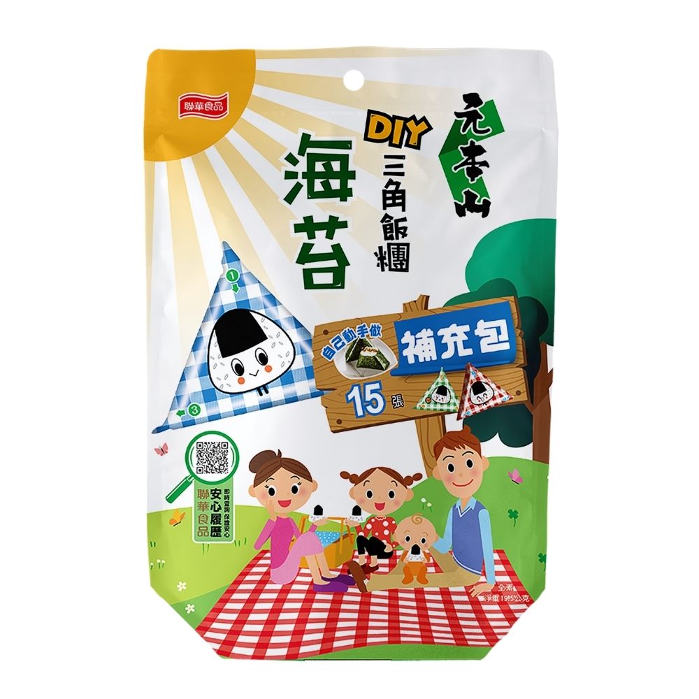 元本山-三角飯糰DIY海苔補充包(15枚)+貼紙