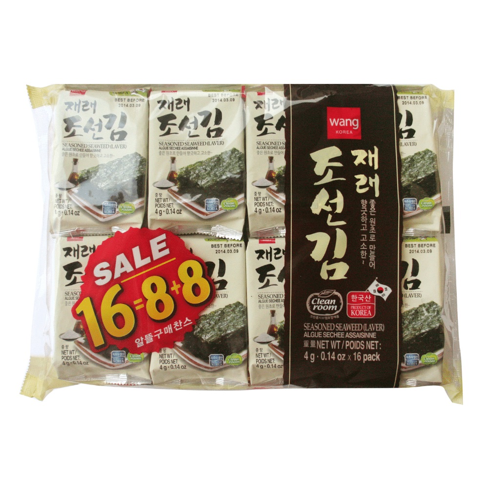 王家府韓國傳統海苔-麻油風味(16包)