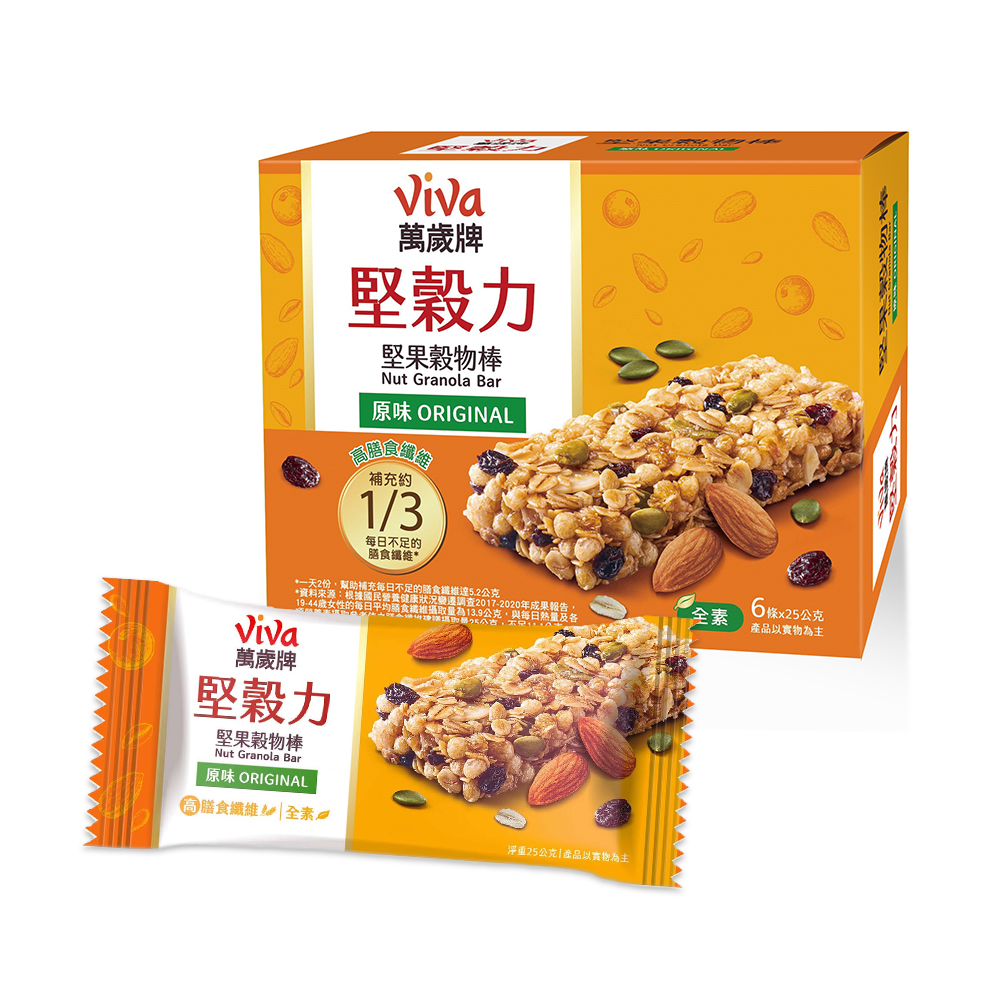 萬歲牌-堅穀力堅果穀物棒原味(25gX6條)