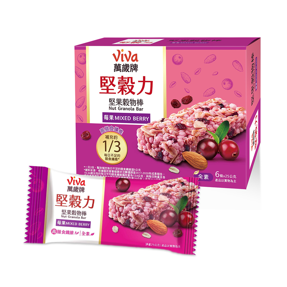 萬歲牌-堅穀力堅果穀物棒莓果口味(25gX6條)