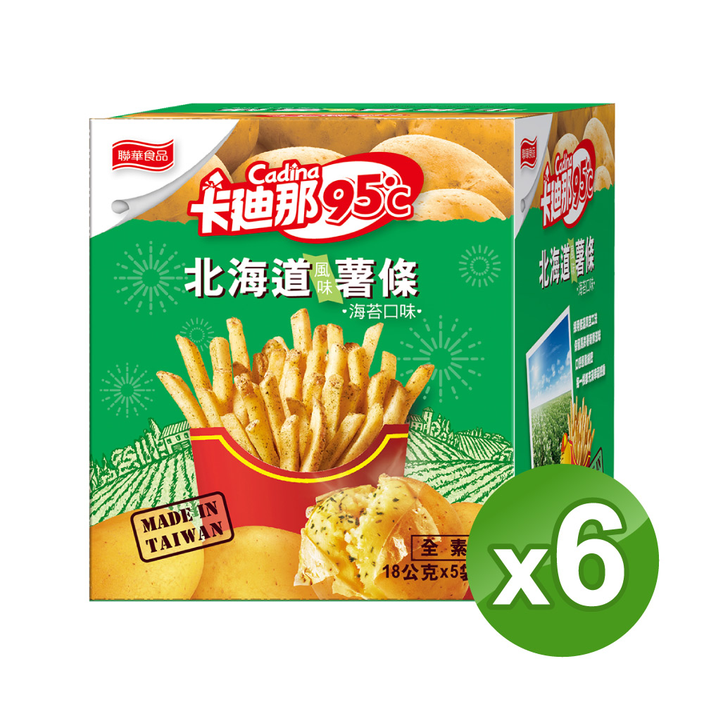 E購卡迪那95℃薯條海苔6盒組