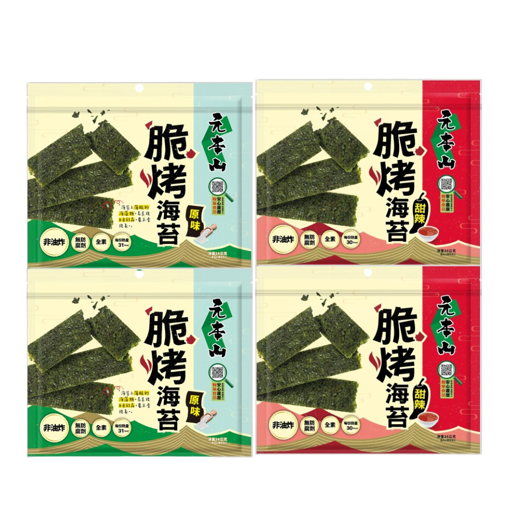 E購元本山脆烤海苔原味+甜辣各2包