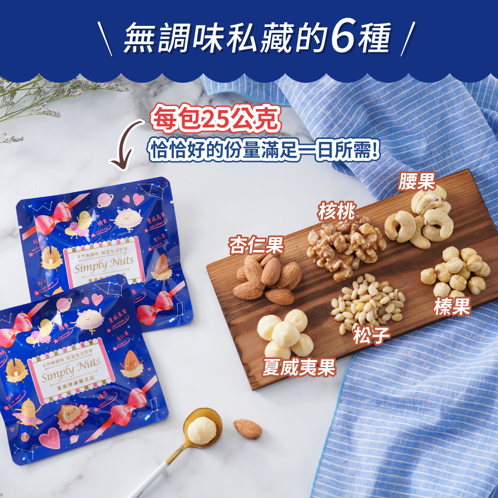 【萬歲牌】減糖日記隨手包(25g),萬歲堅果,堅果,萬歲牌堅果,萬歲牌,網路限定