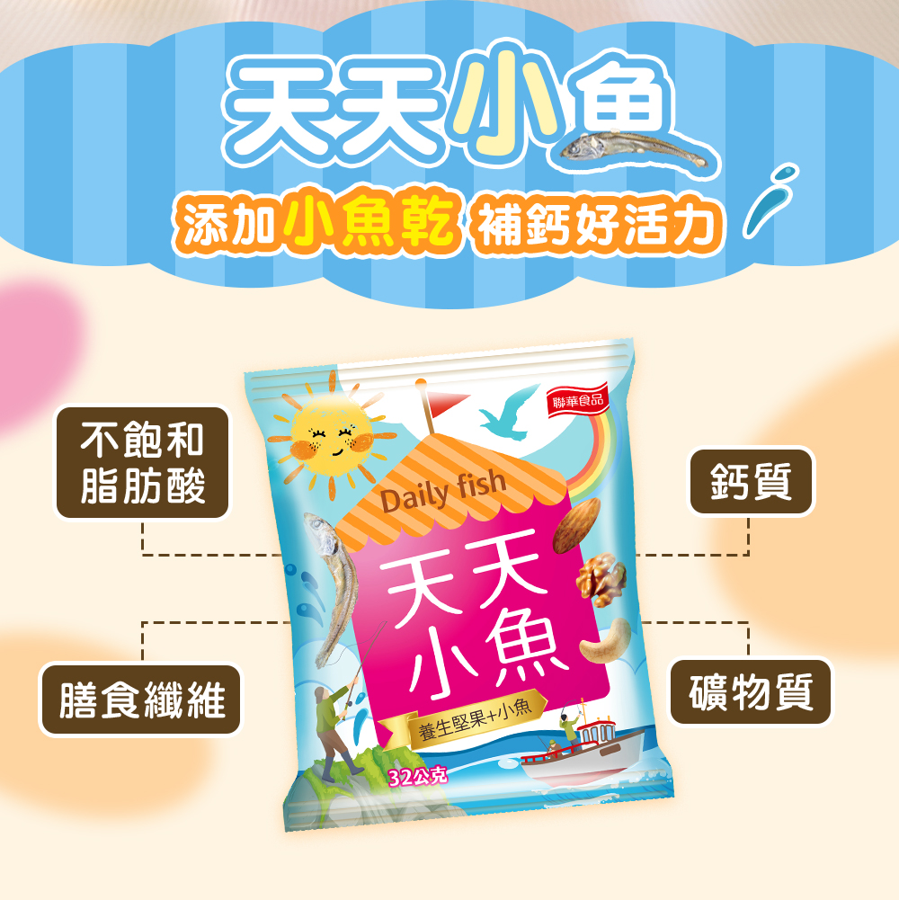 萬歲牌-天天小魚(32gX25包/袋),★限量★平均每包$26.4,U43180002,萬歲牌-天天小魚(32gX25包/袋),有效期限,非素食