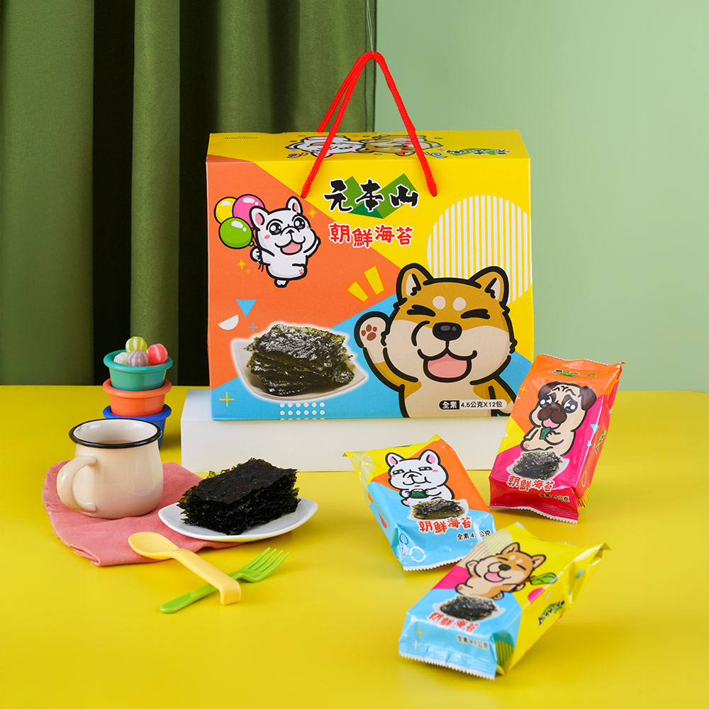 元本山-豆卡頻道朝鮮海苔禮盒(12包),★天然純淨經典韓式★,U43220004,元本山-豆卡頻道朝鮮海苔禮盒(12包),全素,有效期限