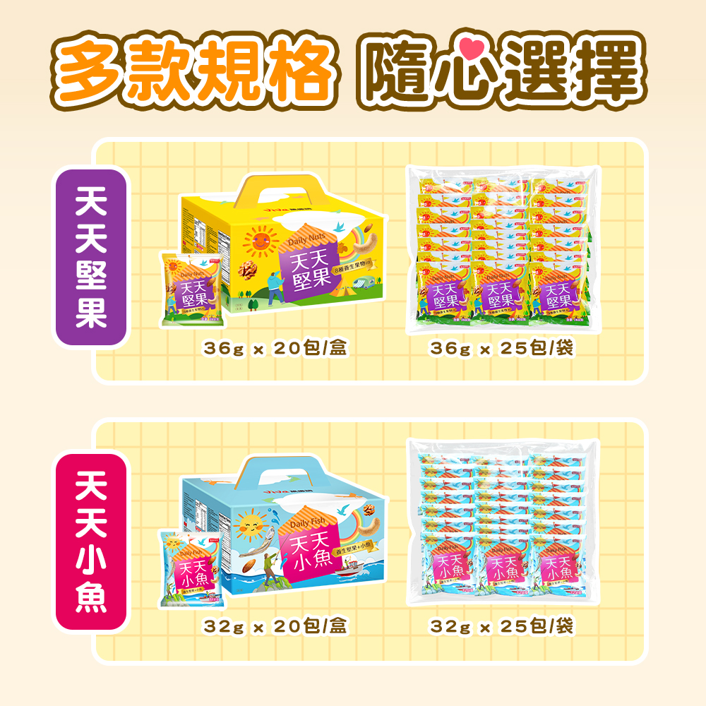 萬歲牌-天天小魚(640g/20包入),★盒裝新上市★適合送禮!,U53290004,萬歲牌-天天小魚(640g/20包入),有效期限,非素食