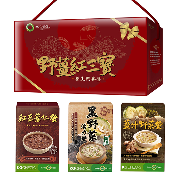 【聯華食品】野薑紅三寶禮盒(B)-養生蔬菜餐